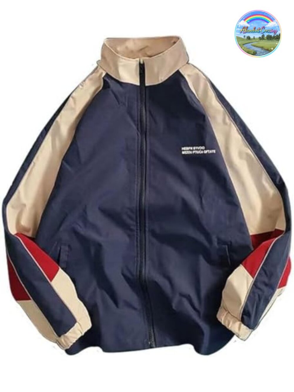 Vintage Patchwork Bomber Jacket Zip Up Lightweight Streetwear